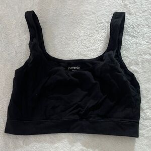 Yummie Tummie Bralette Solid Black Seamless Wireless Tanya Bralette Softserve S